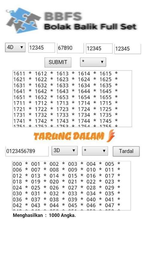 bb campuran 4 digit|Generator Togel, Pengisian BBFS atau BB Campuran dan Posisi .